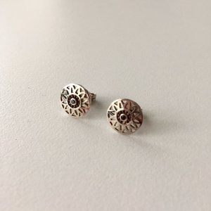MYEL Design Helios stud earrings, Silver with Black Diamond